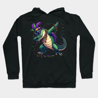 Mardigator Mardi Gras Dabbing Alligator Costume Men Women Hoodie